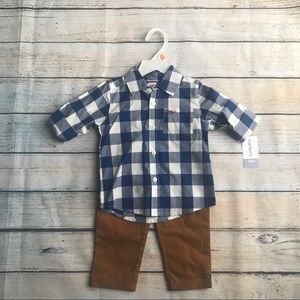 Carter's Baby Boy 2-Piece Plaid Top & Pant Set